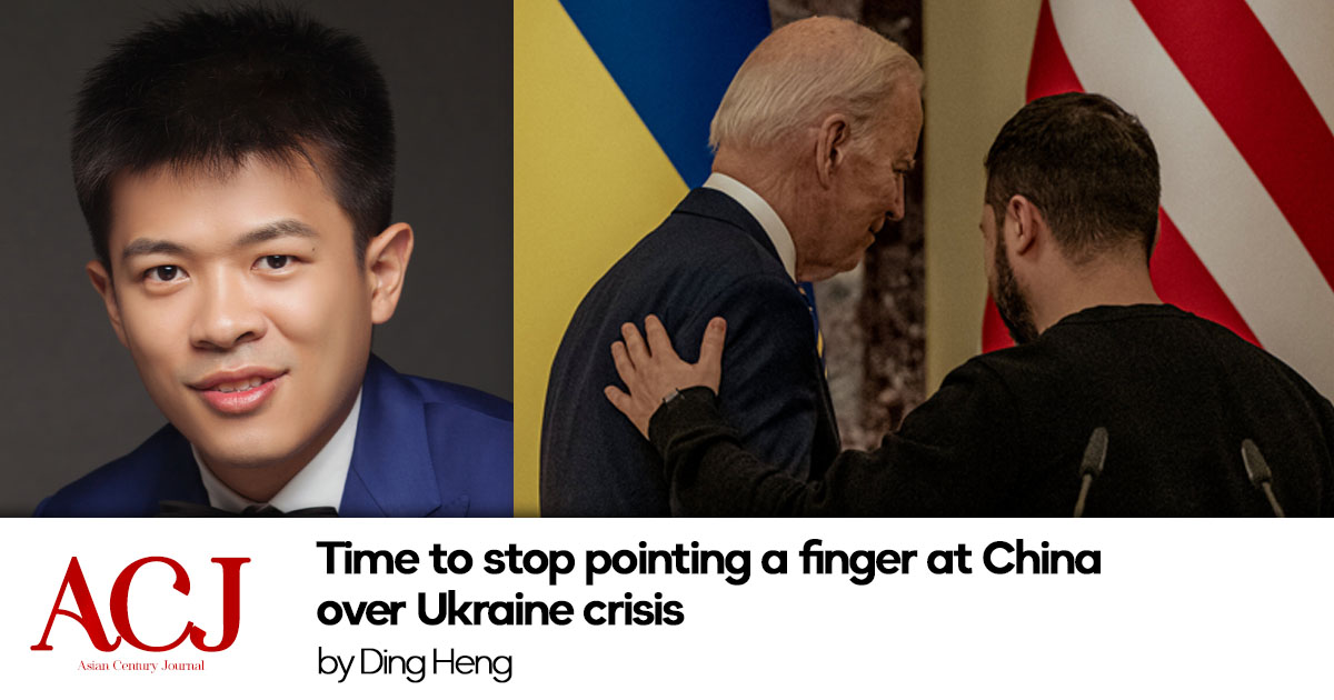 Time to stop pointing a finger at China over Ukraine crisis