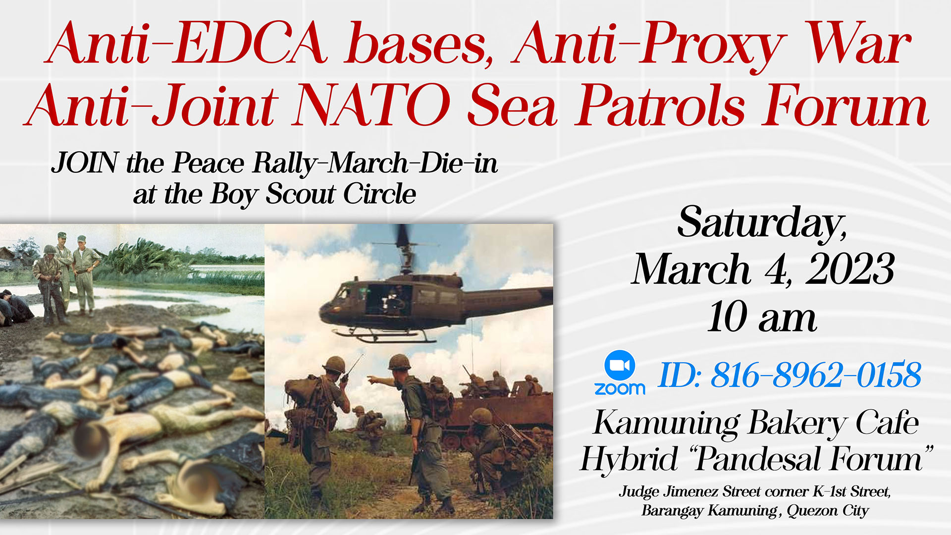 Anti-EDCA bases, Anti-Proxy War, Anti-Joint NATO Sea Patrols Forum
