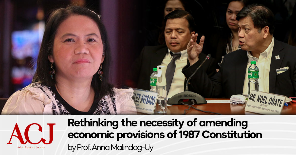 Rethinking the necessity of amending economic provisions of 1987 Constitution