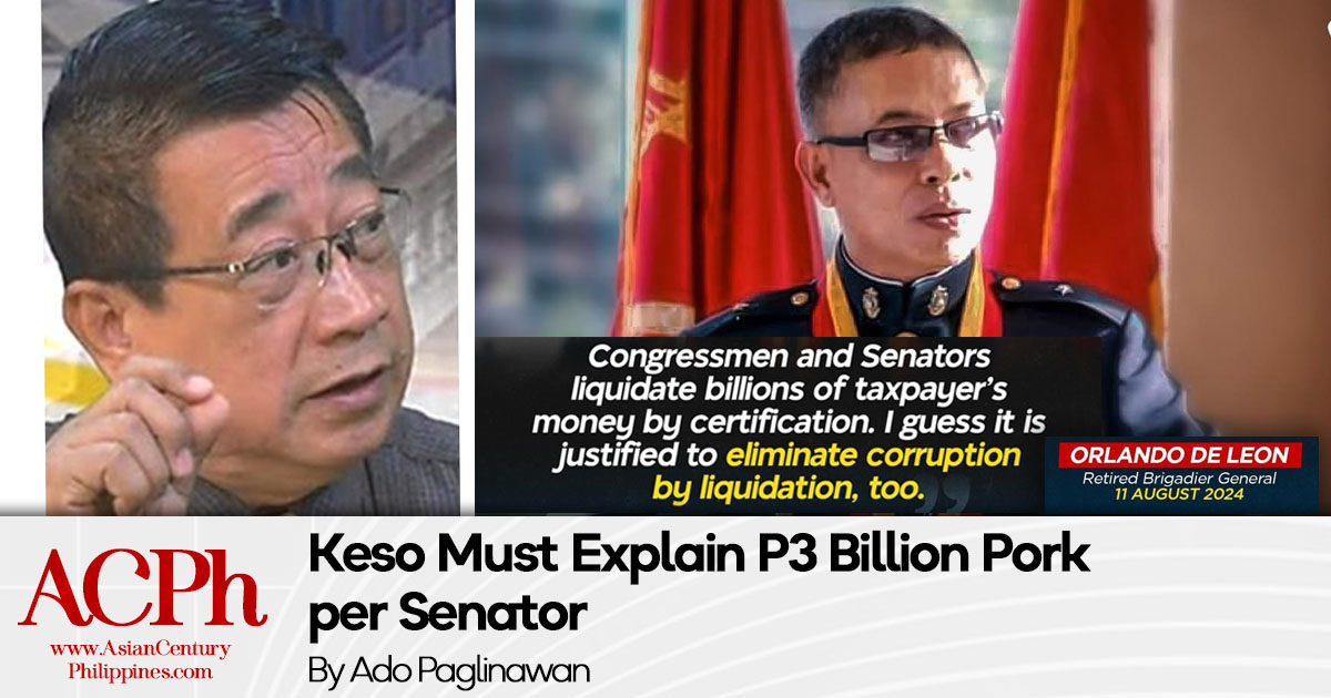 Keso Must Explain P3 Billion Pork per Senator