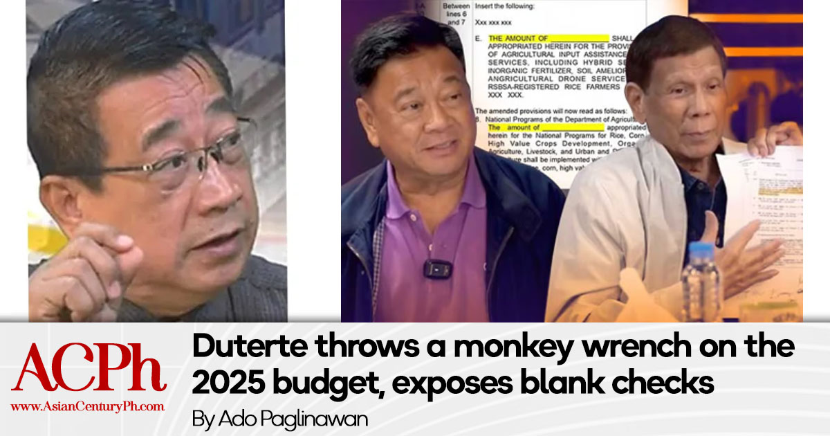 Duterte throws a monkey wrench on the 2025 budget, exposes blank checks