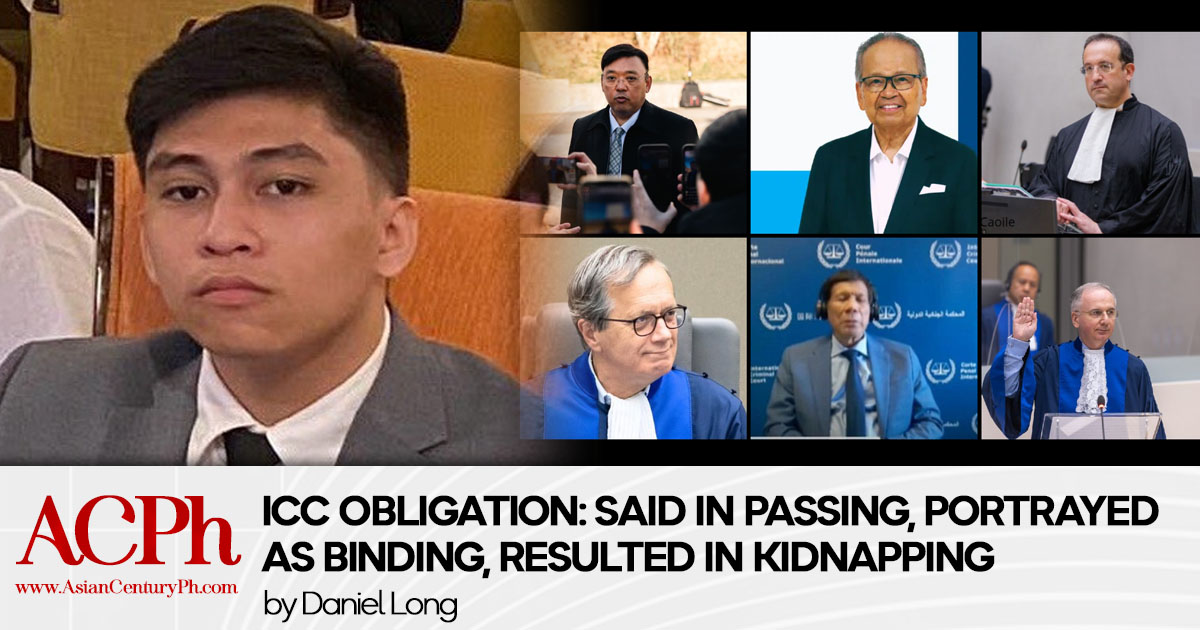 ICC OBLIGATION: SAID IN PASSING, FALSELY PORTRAYED AS BINDING