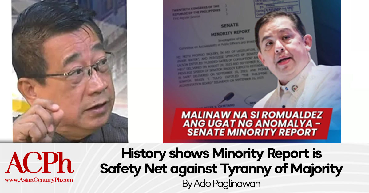 History shows Minority Report is Safety Net against Tyranny of Majority