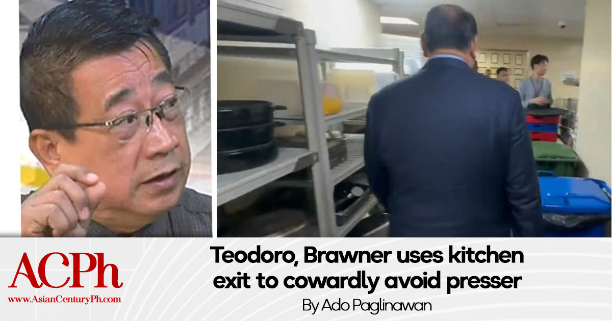 Teodoro, Brawner uses kitchen exit to cowardly avoid presser