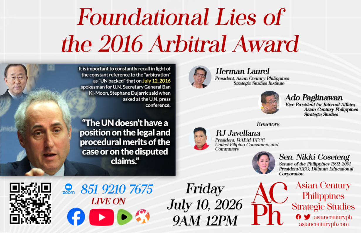 Foundational Lies of the 2016 Arbitral Award