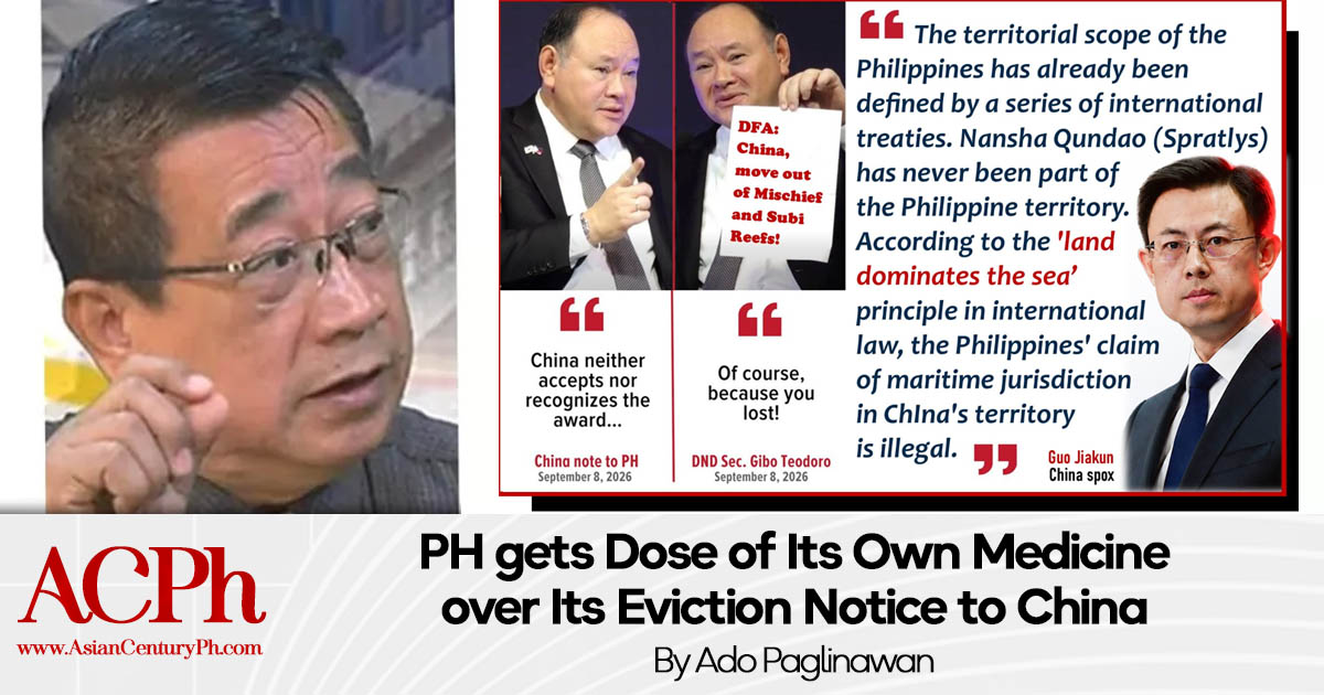 PH gets Dose of Its Own Medicine over Its Eviction Notice to China