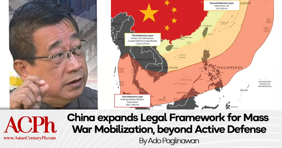 China expands Legal Framework for Mass War Mobilization, beyond Active Defense